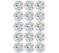 15 x National Nurses Day Design 1 - Edible Wafer or Icing Cupcake Toppers Nurse Day Party Cake Decorations Perfect For Brownies Cookies Muffins & More! (Edible Wafer Card)