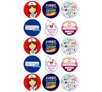 15 x National Nurses Day Party Pack - Edible Wafer or Icing Cupcake Toppers Nurse Party Cake Decorations Perfect For Brownies Cookies Muffins & More! (Premium Icing Sheet)