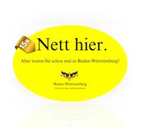 15 x Nice Here Stickers But Were They Already in Baden-Württemberg - Funny Stickers - Yellow Sticker Car - Nice Here BaWü