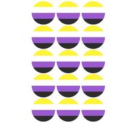 15 x Non-Binary Flag Edible Cupcake Toppers - Wafer Card or Icing - Pride Love Celebration Party Themed Birthday Decorations Perfect For Brownies Cookies Muffins & More! (Edible Wafer Card)