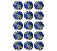 15 x Planet Earth Real Edible Wafer or Icing Cupcake Topper Fun Science Party Cake Decorations Perfect For Brownies Cookies Muffins & More!… (Edible Wafer Card)