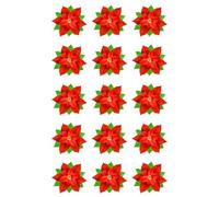 15 x Poinsettia Edible Wafer or Icing Cupcake Toppers Fun Xmas Party Cake Decorations (Premium Icing Sheet)