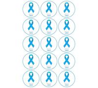15 x Prostate Cancer Ribbon - Edible Wafer or Icing Cupcake Toppers Party Cake Decorations Perfect For Brownies Cookies Muffins & More! (Edible Wafer Card)