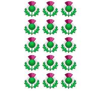 15 x Scottish Thistle Edible Wafer or Icing Cupcake Toppers St Andrew's Day Party Cake Decorations Perfect For Brownies Cookies Muffins & More! (Premium Icing Sheet)
