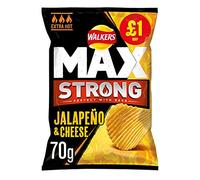 15 x Walkers Max Strong Crisps Jalapeno and Cheese 70g