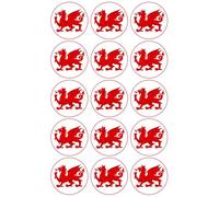 15 x Welsh Dragon Edible Wafer or Icing Cupcake Toppers St David's Day Party Cake Decorations Perfect For Brownies Cookies Muffins & More! (Premium Icing Sheet)