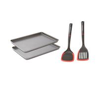 15"x10" Oven Tray Set and Slotted and Solid Turner Set