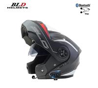 (15, XL) Personality Flip Up Motorcycle Helmet Dual Lens Modular Helmets Washable Lining Casco Moto Bluetooth Dot Certification Man Women