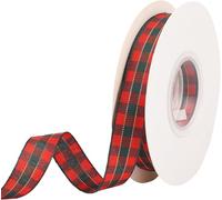 15 Yards Red Tartan Ribbon Christmas Buffalo Plaid Ribbon Gift Wrapping for Wreath Craft DIY Christmas Decor,Trim and Embellishments,Ribbons,15mm