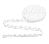 15 Yards White Lace Ribbon, Long White Stretch Lace Trim Vintage Trimming Ruffle Fabric Embroidered Sewing Laces Trim for Garment Sewing, Laces Choker, Decorative Ribbon