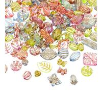 150-200 PCS Colorful Assorted Beads, Colourful Bohemia Beads for Jewelry Making, Acrylic Shaped Bead for for Bracelets Craft Earrings Making DIY Craft