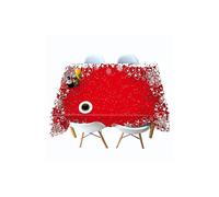 (150*300cm, One size) Christmas Snowflake Tablecloth Festive Safflower And Candle Pattern Rectangular Round Table Cloth For Wedding Picnic Party Desk mat-1072