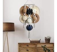 150 × 45 cm Boho Hat Holder Hat Hook Organiser Macrame Hat Holder with Tassels Boho Style Boho Hat Hanger for Wall Display Hat Storage Rack for Scarves Handbags Towels Ties