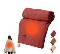 150 * 80cm 3 Gears Portable Heated Blanket, Cordless Heated Blanket, Portable Heated Shawl, USB Heated Blankets, Heated Wearable Blankets, for Women Girl Family Lovers (red)
