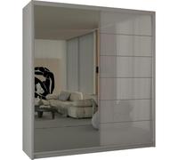 (150 cm ) Modern White High Gloss Sliding Mirror Wardrobe
