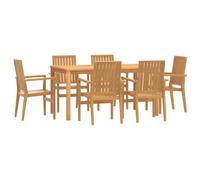 vidaXL 7 Piece Garden Dining Set Solid Wood Teak