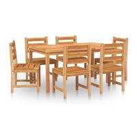 vidaXL 7 Piece Garden Dining Set Solid Wood Teak