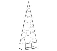 vidaXL Metal Christmas Tree for Decoration Outdoor/Indoor Artificial Xmas Black - Powder-Coated Steel Frame, 150 cm Height, DIY Decoration, Space-Saving Design, Modern Look