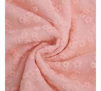 150 cm Wide Floral Tulle Fabric, Elastic Floral Mesh Fabric with Velvet Embossing, Soft Translucent Tulle Fabric for Wedding Dresses, Evening Dresses, Costumes, Curtains & Decoration, Pink, 3 Yards