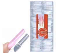 150 Count Nails Art Molds Square and Pointed Styles with Visible Guidelines for Beginners Square Nails Tips