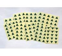 150 Dark Green Triangle Stickers - Sticky Coloured Self Adhesive Triangles for Colour Coding