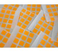 150 Fluo Tangerine Square Stickers - Sticky Coloured Self Adhesive Squares for Colour Coding