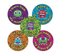150 Holographic Sparkly Growth Mindset Monster Childrens Pupils School Praise Reward Stickers 25mm Primary Teaching Services