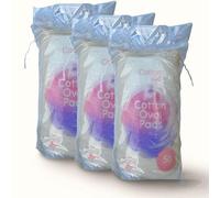 150 Large Cotton Wool Oval Pads - 100% Pure Cotton Wool - Absorbant and Lint Free - for Makeup Remover, face Care or Cleansing - 3 Pack