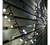 150 LED White String Lights - 3.75m Frosted Berry LED Christmas Tree Lights with Multi-Action Timer, Indoor & Outdoor Festive Garden Lights Samuel Alexander White One Size