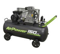 150 Litre Mobile Belt Drive Air Compressor - 3hp Motor - Quick Release Coupling