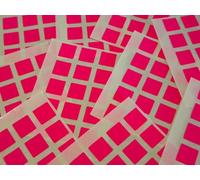 150 Magenta Square Stickers - Sticky Coloured Self Adhesive Squares for Colour Coding