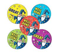 150 Mixed Holographic Sparkly Well Done Great Magic Wizard Childrens Pupils School Praise Teachers Reward Stickers 25mm Primary Teaching Services