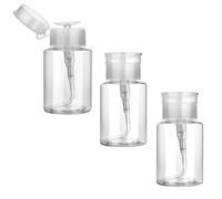 150 ML Nail Polish Remover with Push Down Pump Dispenser, Empty Containers for Nail Polish and Makeup Remover, Clear Small Pump Bottle (3 Packs)