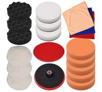 (150 mm (18 pcs)) vidaXL Polishing Pad Set 14/18 Piece Buffing Sponge Car Waxing 150mm/180mm