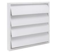 150 mm (6 inch) Square Gravity Vent Cover, 175 x 175 mm External Grille with Anti-Backdraft Shutters, White ABS Plastic for Bathroom and Kitchen Ducting and Extractor Fans