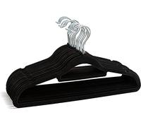 150 Non Slip Velvet Hangers | Heavy Duty Black Felt Coat Hangers |360 Degree Swivel Hooks |Premium Space Saving Design
