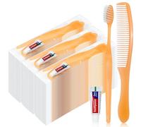 150 Pack Disposable Toothbrush & Toothpaste Set with Comb, Individually Wrapped Toothbrushes Bulk, Travel Toiletries Kits for Homeless Charity, Hotels, Guest Toiletries, Nursing Homes & Shelters
