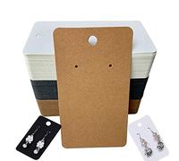 150 Pack Earring Display Cards Kraft Paper Blank Jewelry Display Cards for DIY Ear Studs and Earrings, 3.5inch/8.9cm x 1.96inch/5cm