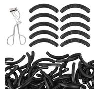 150 Pack Eyelash Curler Refills for Tweezerman, High Elasticity Silicone Replacement Pads, Gentle & Safe, Black