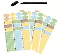 150 Pack Kids Labels + Black Permanent Felt Tip - Forest Animals Icon Icon Labels - School, Nursery, Kindergarten, Colonies