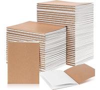 150 Pack Kraft Paper Notebooks Blank Page Kraft Writing Notepad Sewn Travel Journal A6 Pocket Memo Pad Unlined Subject Notebooks for Travelers Students Classroom Office School Supplies (Brown)