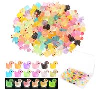 150 Pack Luminous Mini Resin Ducks Tiny Rubber Duck for Mini Plastic Ducks