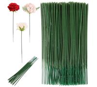 150 Pack Plastic Floral Stem Wires, 17cm (6.69 Inch) Green Artificial Flower Stems, Bendable Florist Wire Sticks for DIY Craft, Bouquet Making, Flower Arranging, Fake Plant Supports