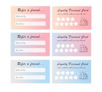 150 Pack Referral and Loyalty Discount Card Business Reward Awards Cards 3.5 x 2 Inch - Double Sided Loyalty Cards for Business Beauty Salons Kids Behavior 3 Designs