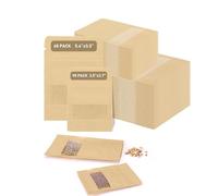 150 Pack Seed Packet Envelopes Resealable with Clear Window - 2.8 x 3.5" 90 Pack and 3.5 x 5.4" 60 Pack, Gardening Seeds Saving Storage Bags for Plant Specimens, Jewelry, Dried Herbs, Samples