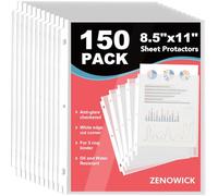 150 Pack Sheet Protectors 8.5 x 11 inch Clear Page Protectors for 3 Ring Binder Heavy Duty, Plastic Sleeves for Papers, Document
