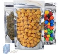 150 Packs Reclosable Mylar Bags for Food Storage 6" x 9" Stand Up Ziplock Bags in Bulk Resealable Smell Proof Aluminum Foil Bags with Clear Window for Kitchen Storage Zip-lock Edible Packaging