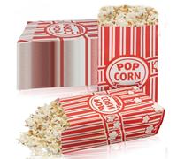 150 Pcs 1oz Popcorn Bags, Popcorn Boxes, Red White Stripe Pop Corn Bag for Popcorn Sweets Snacks, Small Individual Serving Popcorn Paper Bags for Movie Night Carnival Party Wedding Birthday (150Pcs)