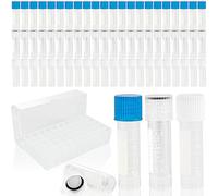 150 Pcs 2 ml Plastic Vials Cryogenic Vials Self Standing Cryovial Vials Small Lab Vial Graduated Cryotubes Clear Test Tubes Container with Seal Cap Writing Area for Laboratory School Educational
