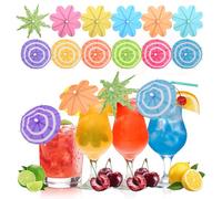 150 PCS - 3 Styles Cocktail Umbrellas for Drinks, Mini Paper Parasol Toothpicks, Tropical Drink Umbrella Picks for Cocktail Garnish, Cupcake Topper, Hawaiian Luau & Tiki Party Decorations